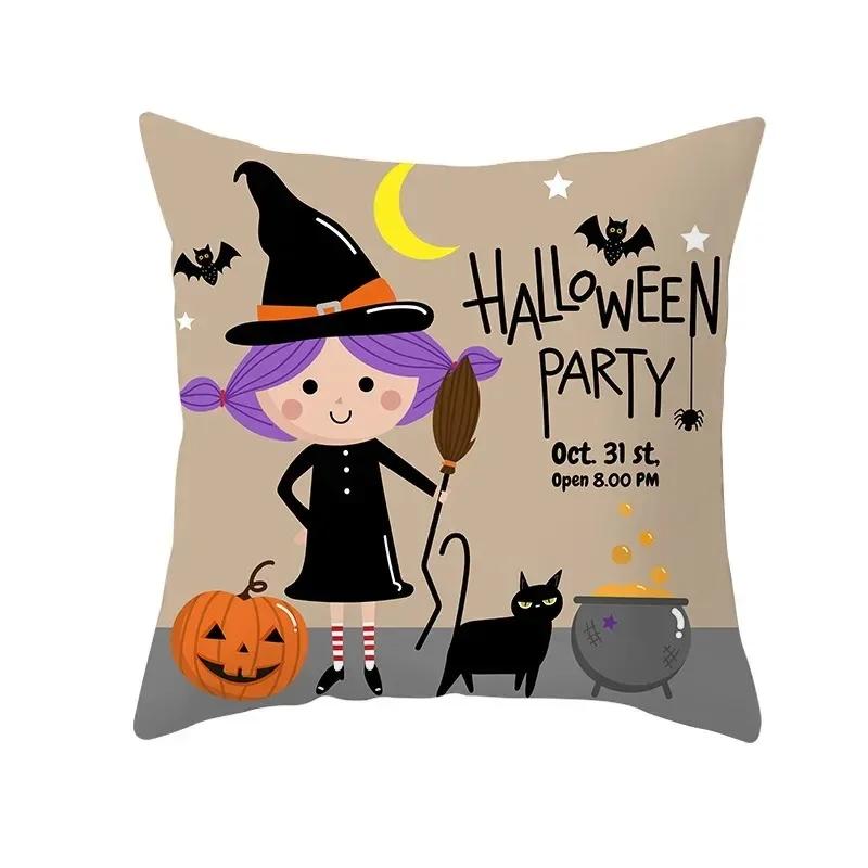 Halloween decorative cushion funny cat pillow sleeve is suitable for home living room sofa waist cushion bedroom decoration