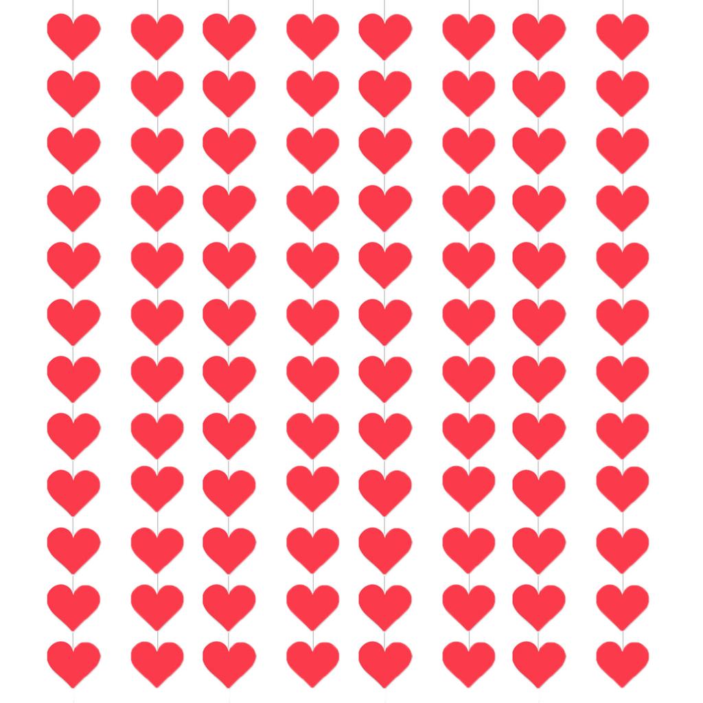 8Pcs Portable Valentine's Day Hanging Swirls Elegant Heart Ceiling Heart Streamers for Party and Home Decoration