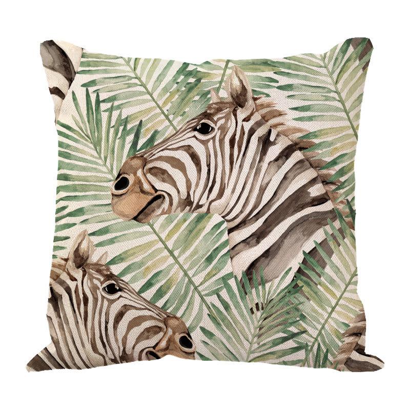 Linen Pillowcase Ins Tropical Plants Home Decoration Supplies Nordic Green Plants Design Sand Cushion Cover