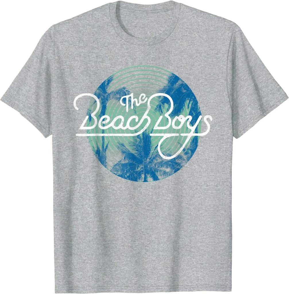 Beach Boys Circle Rippling Palm Trees Men T-Shirt Men Clothing Vintage T Shirt Casual Cotton Daily Four Seasons Tees T Shirts