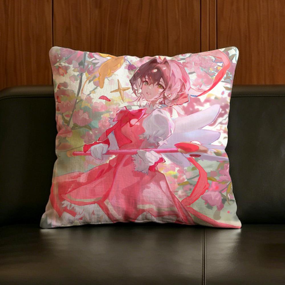 Anime Cardcaptor Sakura Cushion Cover Natural Linen Pillowcase Set AllinOne Decor for Sofa Bedroom Chair