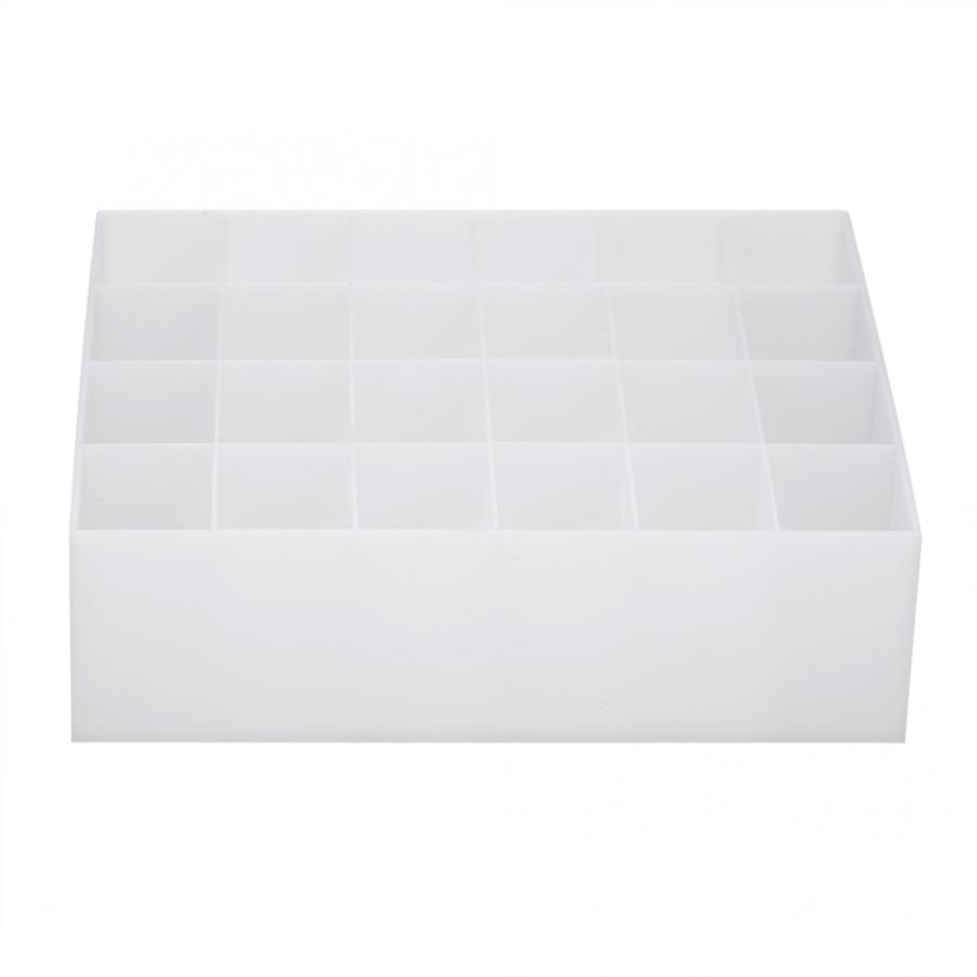 

24 Grids Acrylic Makeup Organizer Storage Box Cosmetic Box Lipstick Jewelry Box Case Display Stand Organizer Tools White Purple белый