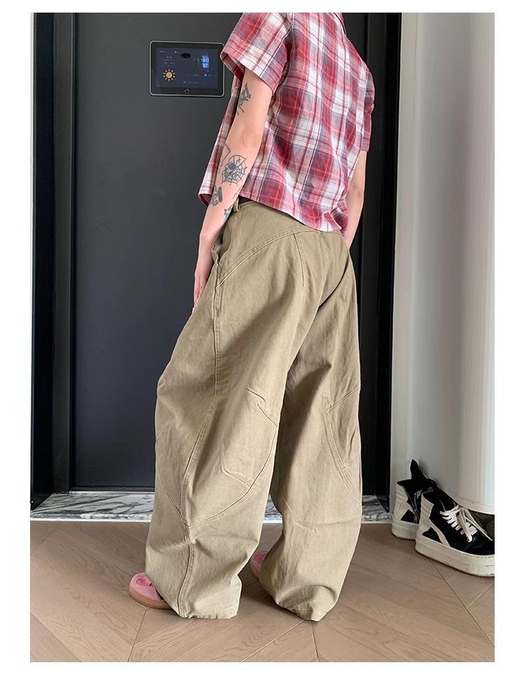 2024 Unisex Retro Scimitar Silhouette Wide-Leg Casual Overalls