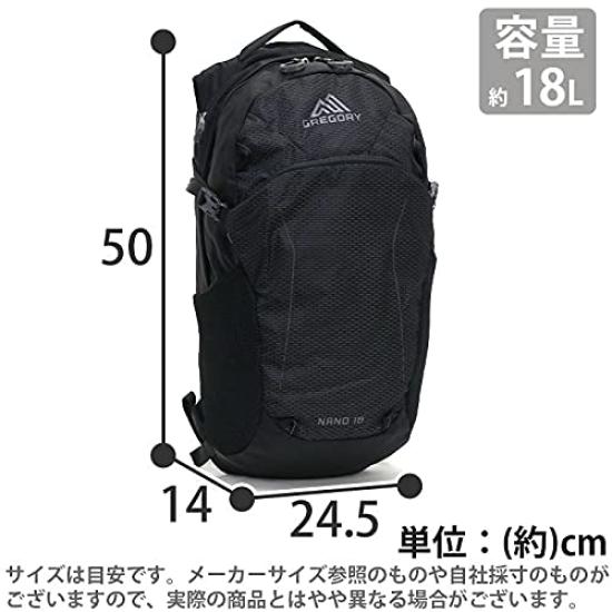 Gregory Nano 18 Hiking Daypack Obsidian Black 18L Lightweight Backpack