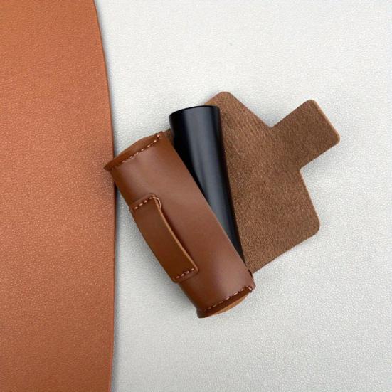 Lip Balm Holder Faux Leather Lipstick Sleeve Reusable Lip Balm Protector Wallet Lipstick Case for Ladies Handbag Clutch Bag