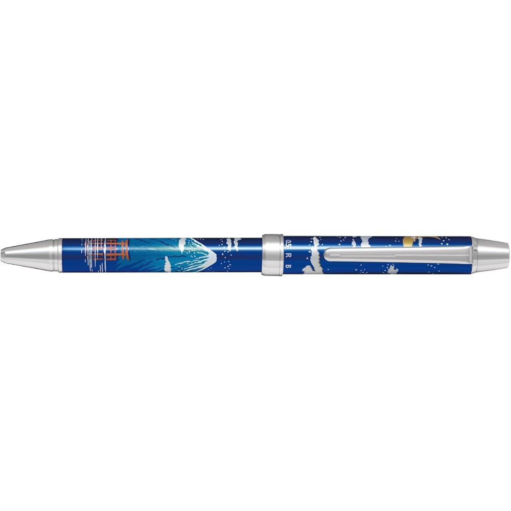 Pilot Multi-Function Ballpoint Pen 2+1 Miyabie Maki Blue Moon and Mount Fuji Design