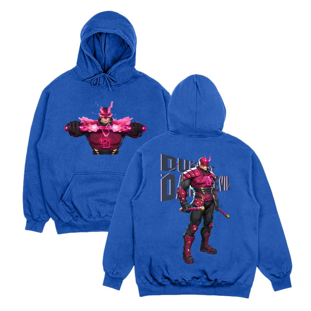 Bluzy z kapturem Duelist Daredevil Marvelrivals Daredevil Nadruk Anime Bluza Męska Damska Luźna z Długim Rękawem Streetwear Jesień Casualowa Bluza z Kapturem