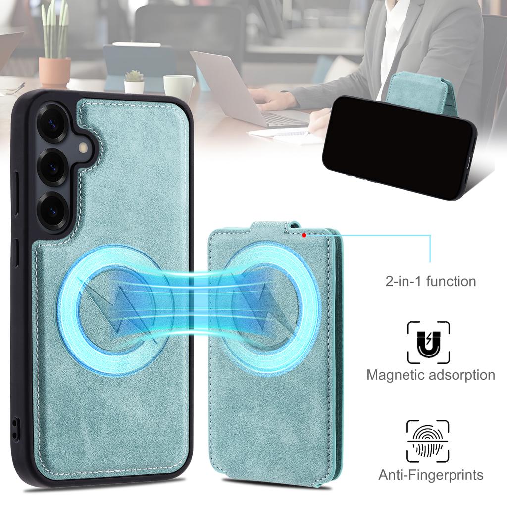 2 in 1 Detachable Magnetic Cards Solt Wallet Leather Case For Samsung Galaxy S25 Ultra S24 Plus S23 A16 A36 A56 Vertical Cover