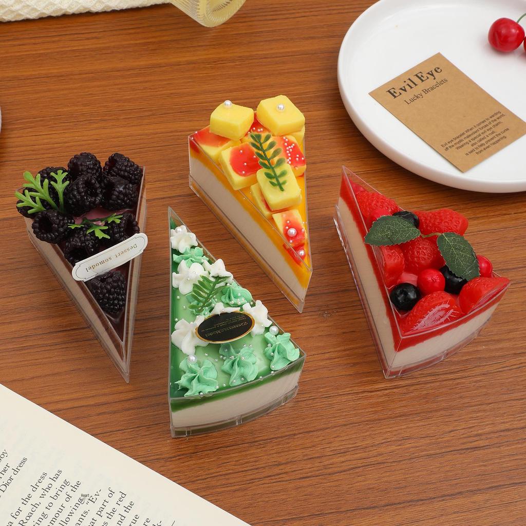 PU Fruit Cake Slice Model - Dessert Cream, Pudding, and French Mousse Display