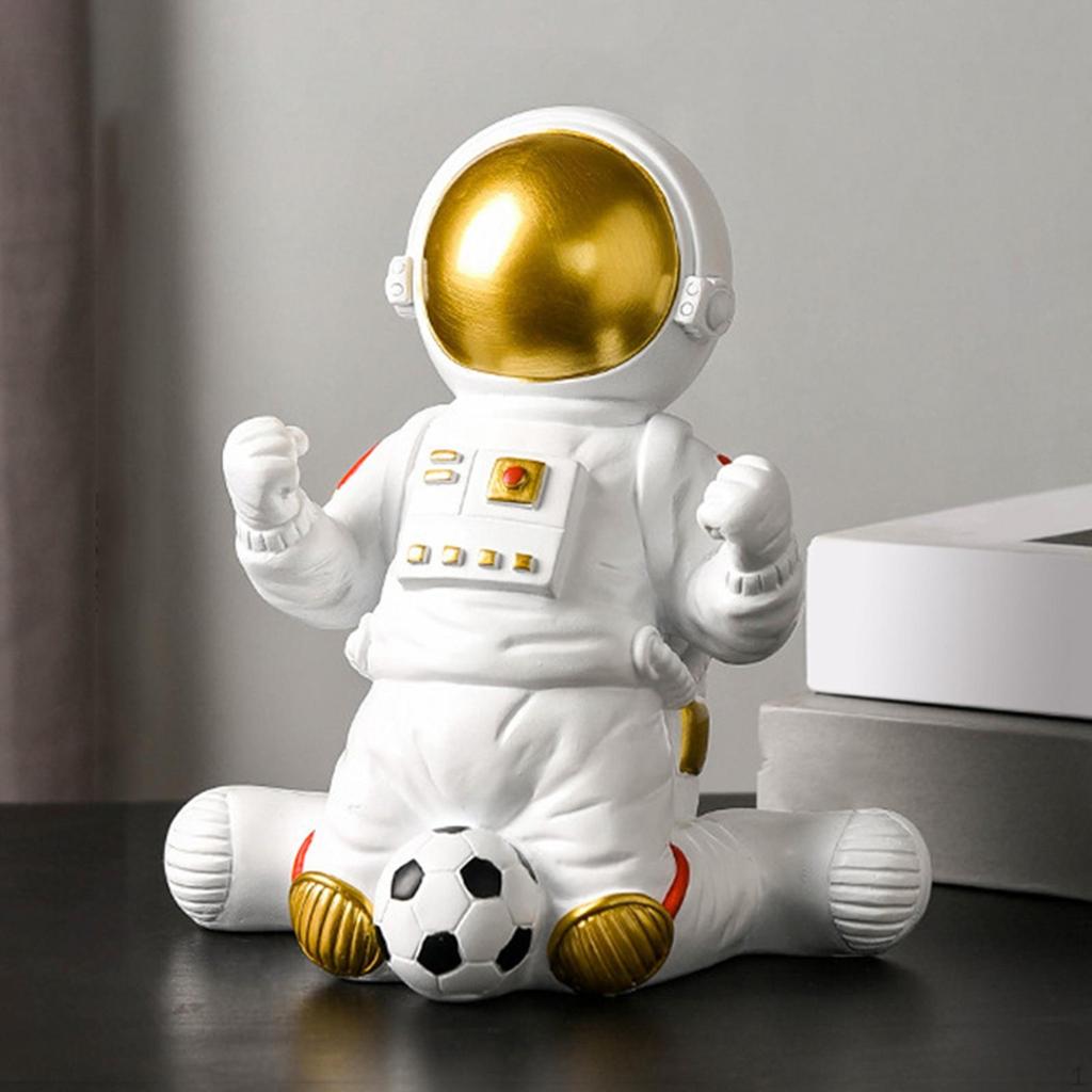 -Resin Statue Space Figure Spaceman Figurine Ornament Sculpture for Kids Room Bookshelf ,Bedroom,