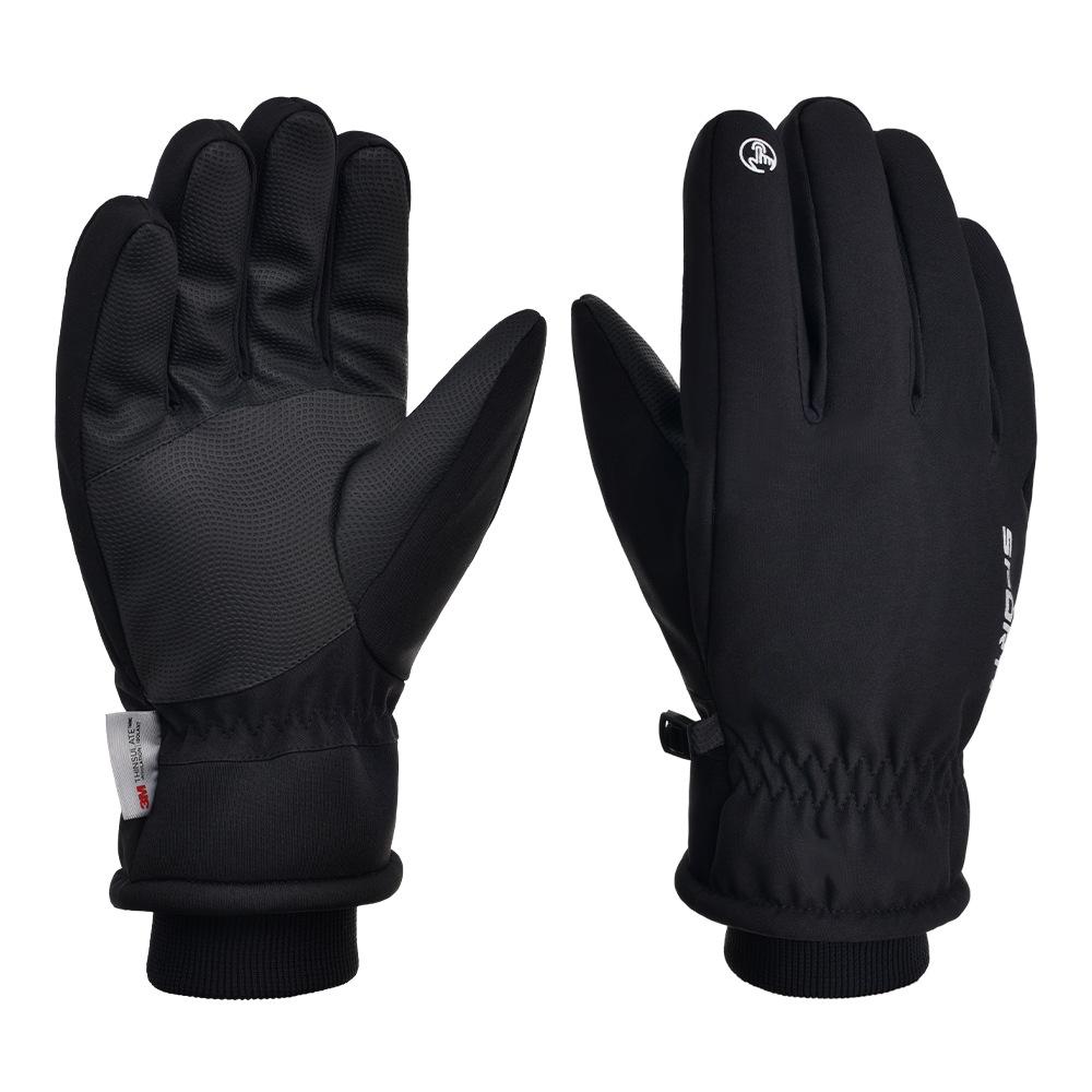 

Winter 3M ski warm gloves can touch the screen, low temperature resistant electric vehicle riding handle gloves L чёрный