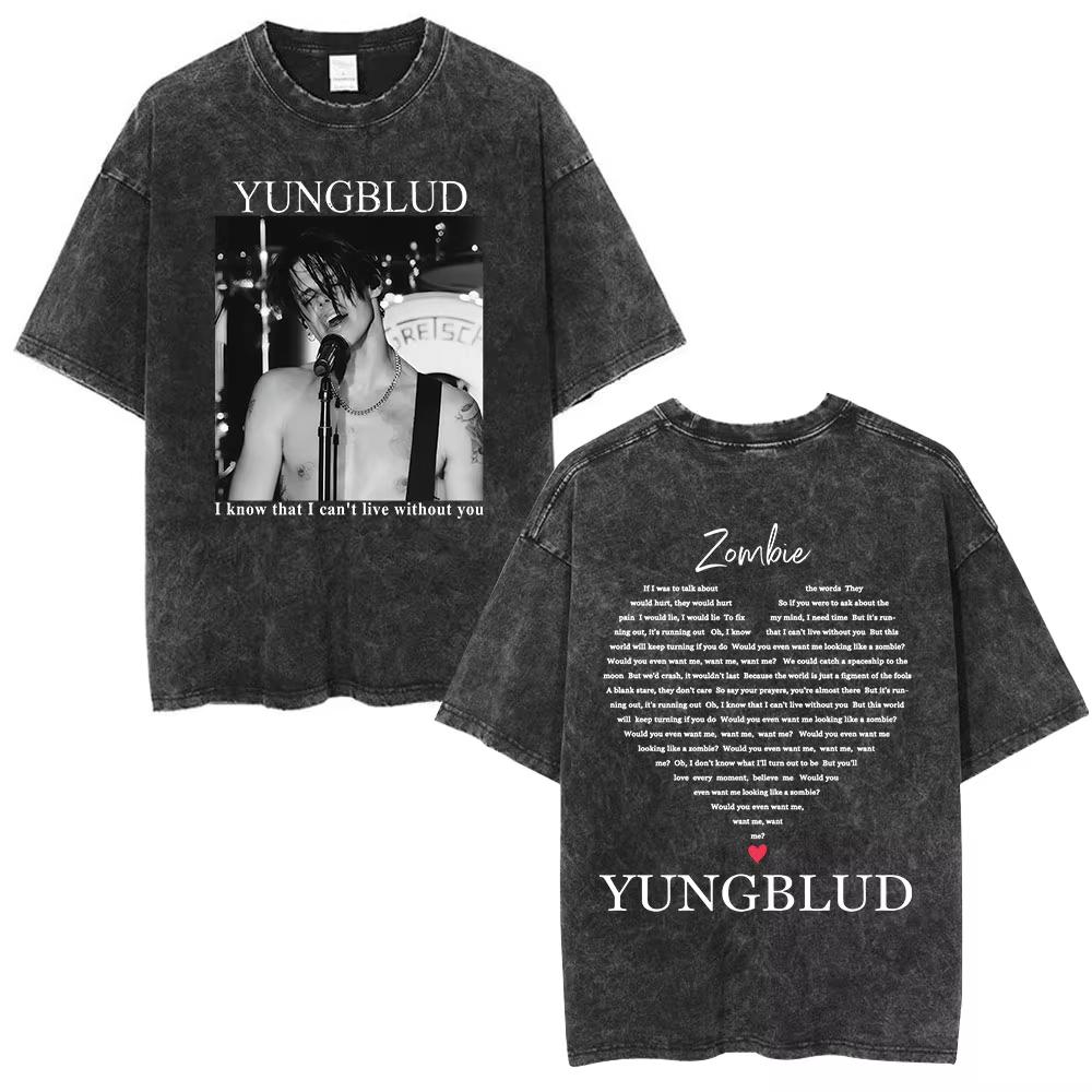 Washed Vintage Singer Yungblud IDOLS Album Merch Tshirt Men Women Clothing Fashion Short Sleeve Cotton Casual Oversized T Shirt