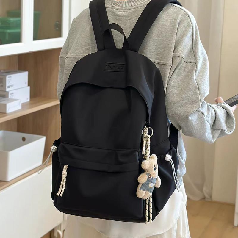 New Japanese Simple and Lightweight College Student Schoolbag Versatile High-value Large-capacity Leisure Travel Solid-color Backpack