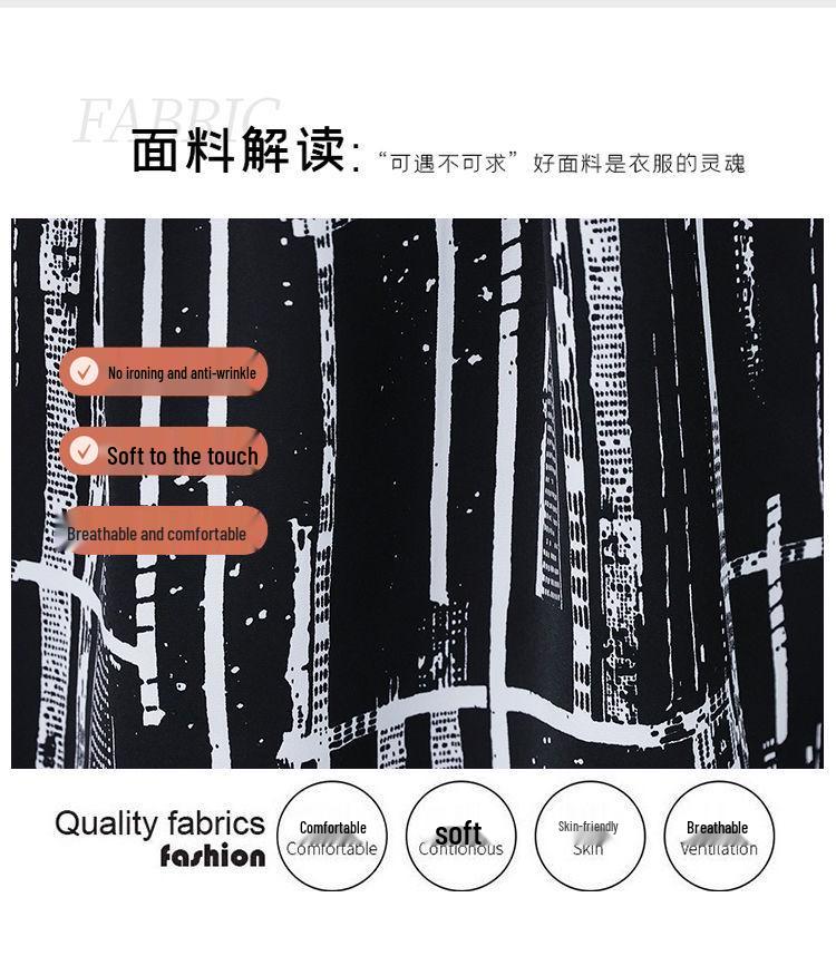 2024 Spring/Summer Chic Chiffon Shirt - Plus Size, Loose Fit, Three-Quarter Sleeves for Middle-Aged Women