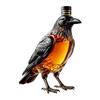 Fine Wine Server Crow Whiskey Decanter, 350ml Capacity Liquor Glass Bottle, Craft Container Decorative Alcohol Dispenser for Home Kitchen Bar Holiday