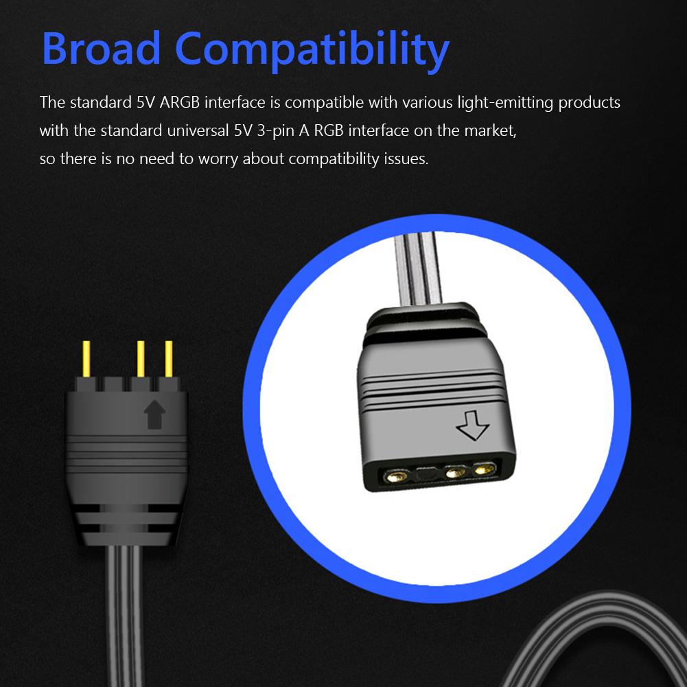 AR-1 RGB Controller Cable Computer PC 5V 3 Pin to SATA AURA ARGB Mini Control HUB Adapter for Cooling Fan Light Strip