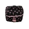 Beauty case imbottito con fiocco carino Organizzatore cosmetico da viaggio con cerniera Cotone soffice Estetica Borsa da toilette per donne Ragazze
