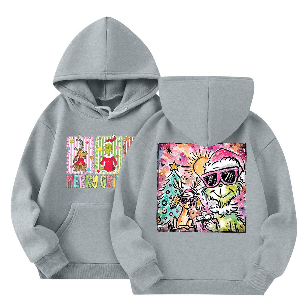 Dětská móda Lehký pulovr s dlouhým rukávem s kapsami Potisk Mikina s kapucí