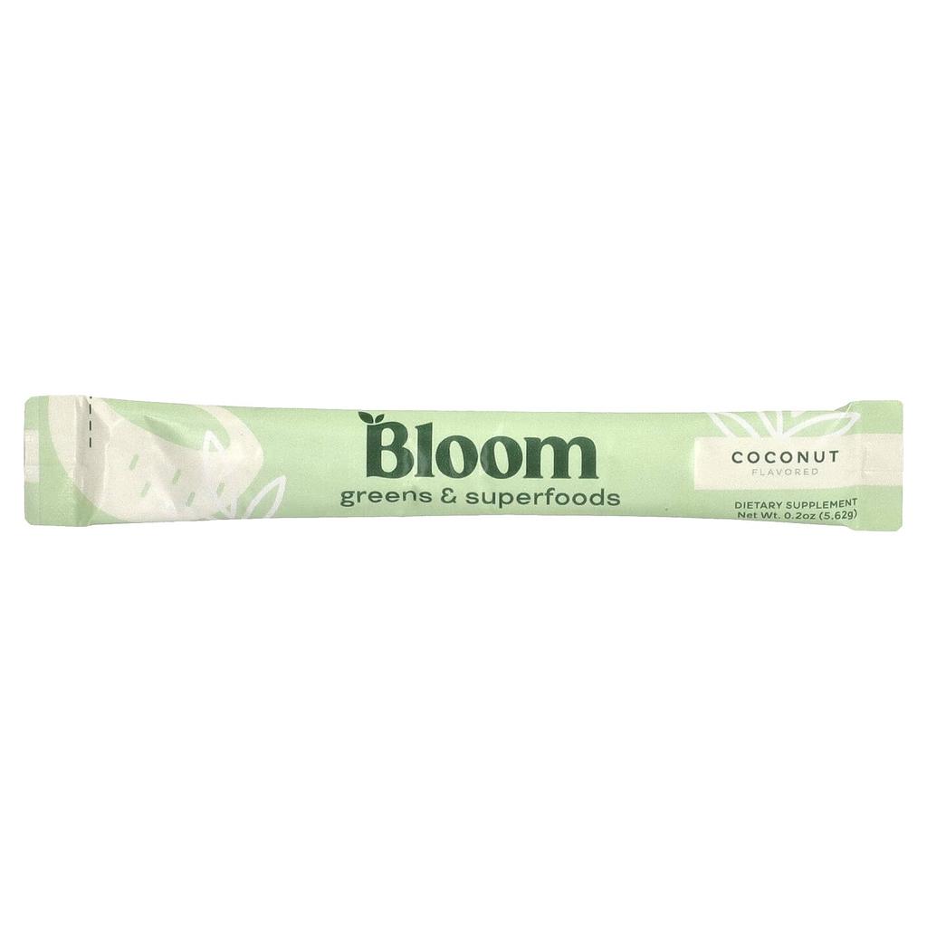BLOOM Greens & Superfoods, Coconut, 5 Stick Packs, 5.44 G (0.19 Oz) Each