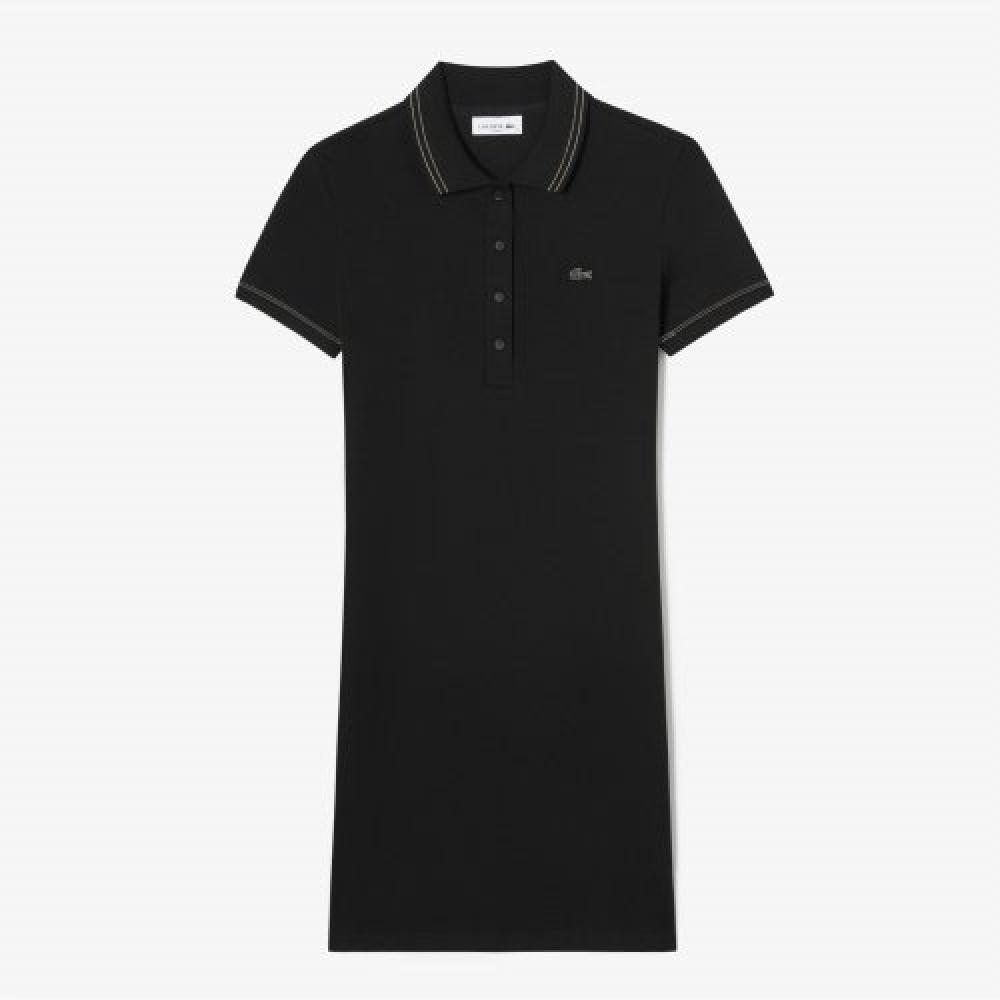

LACOSTE Женское мини-платье-поло с пике [черный]