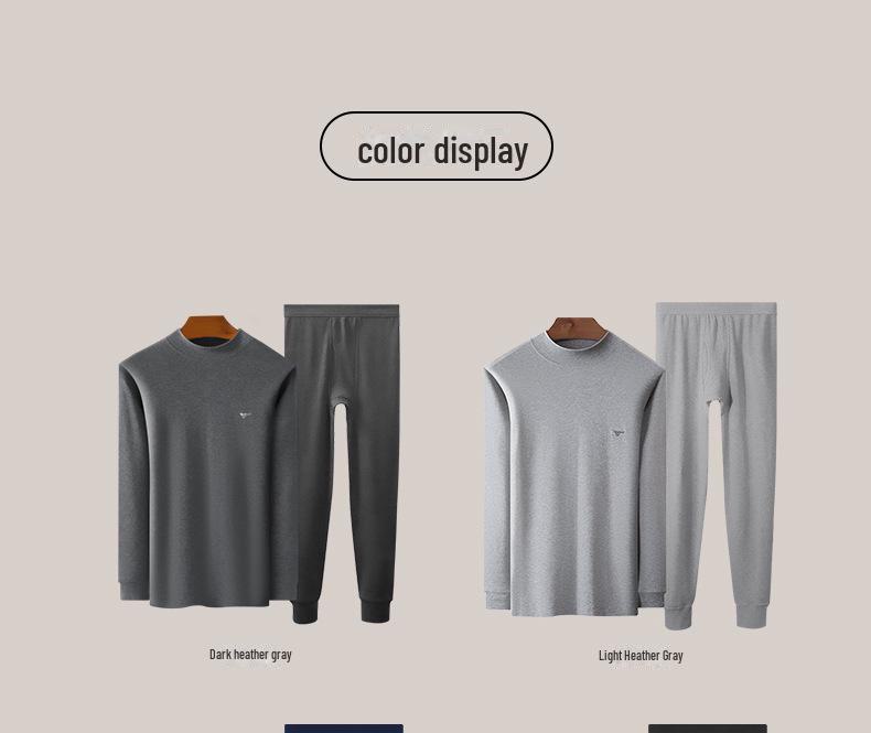 Pánská bavlněná sada spodního prádla Septwolves se středním výstřihem: Podzim/Zima Vrchní a spodní díl.