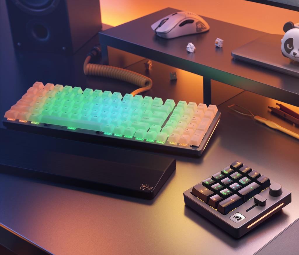 Glorious POLYCHROMA RGB KEYCAPS Translucent RGB Transparent Cherry Profile US ANSI English Layout 115 Keycaps KB760 GLO-KC-POLY-RGB