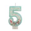Handmade Double Color Swan Stone Number Candle for Children's First Birthday Cake