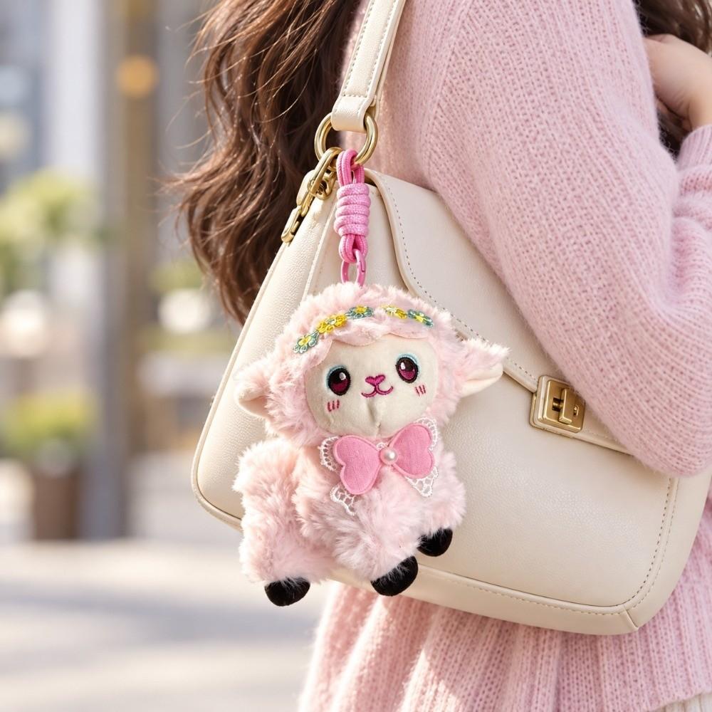 Soft Fluffy Lamb Backpack Decoration Cute Sheep Bag Pendant Plush Lamb Keychain  Lamb New Year