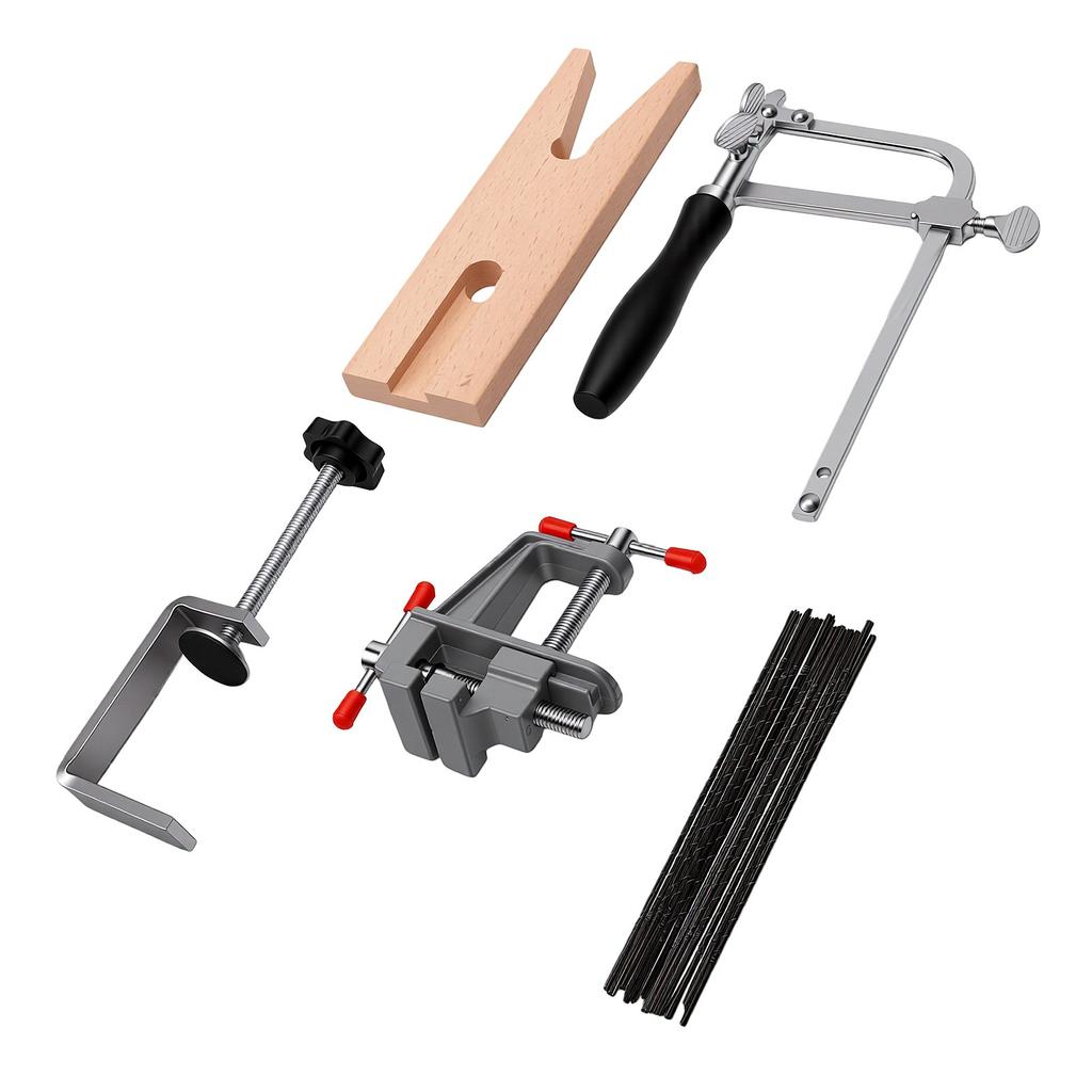Adjustable Jewelry Saw Woodworking Wire Saw Bench Pin with Clamp for Craft Making Wax Metal Wood Cutting