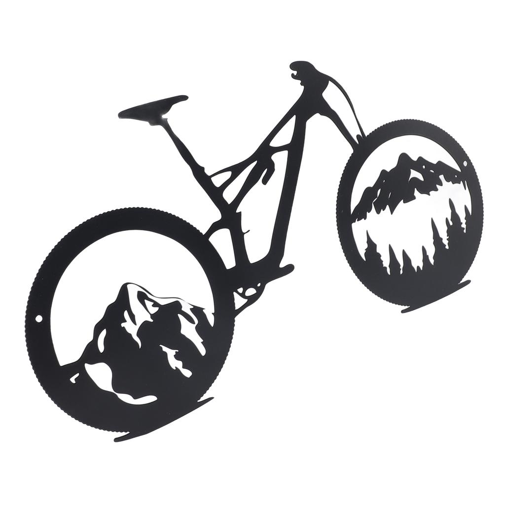 Metal Bike Wall Art Exquisite Fashionable Shatterproof Mountain Forest Bicycle Wall Decor for