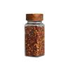 120ml Bamboo Lid Square Spice Jar for Cumin, Chili Powder, Pepper & Salt