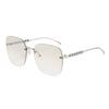 Pearl Embellished Metal Frame Square Sunglasses With Uv400 Protection For Fashionable Women