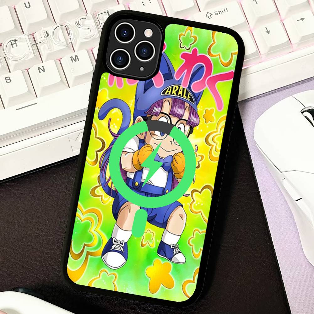 Cartoon Dr Slump Arale Black For Magnetic Phone Case For IPhone 16 15 17 Pro Max 11 12 13 14 Plus Cover