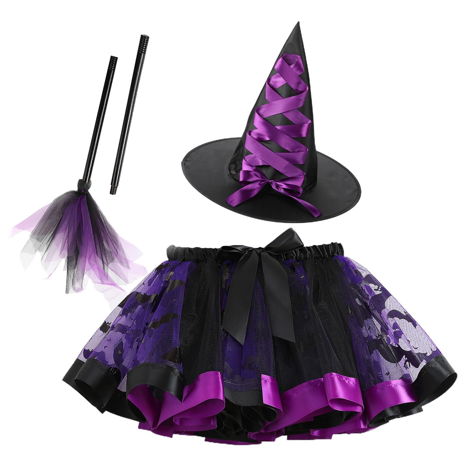 

Костюм ведьмы для девочек-малышей со шляпой, 3 предмета, костюм на Хэллоуин S