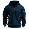 Übergroßer Reißverschluss Hoodie Herren Hoodies für Herren Herren Hoodie mit durchgehendem Reißverschluss und verstellbarem Kordelzug Hoodies für Herren