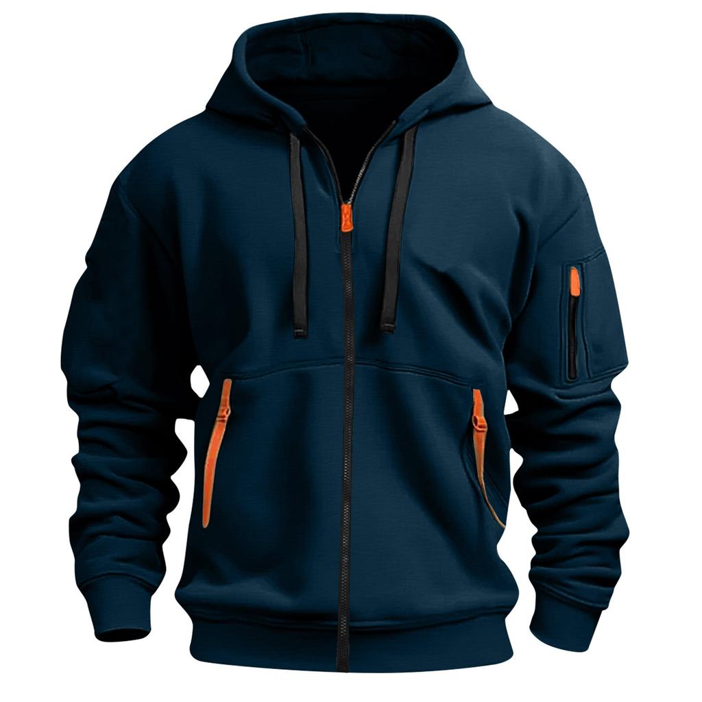 Übergroßer Reißverschluss Hoodie Herren Hoodies für Herren Herren Hoodie mit durchgehendem Reißverschluss und verstellbarem Kordelzug Hoodies für Herren