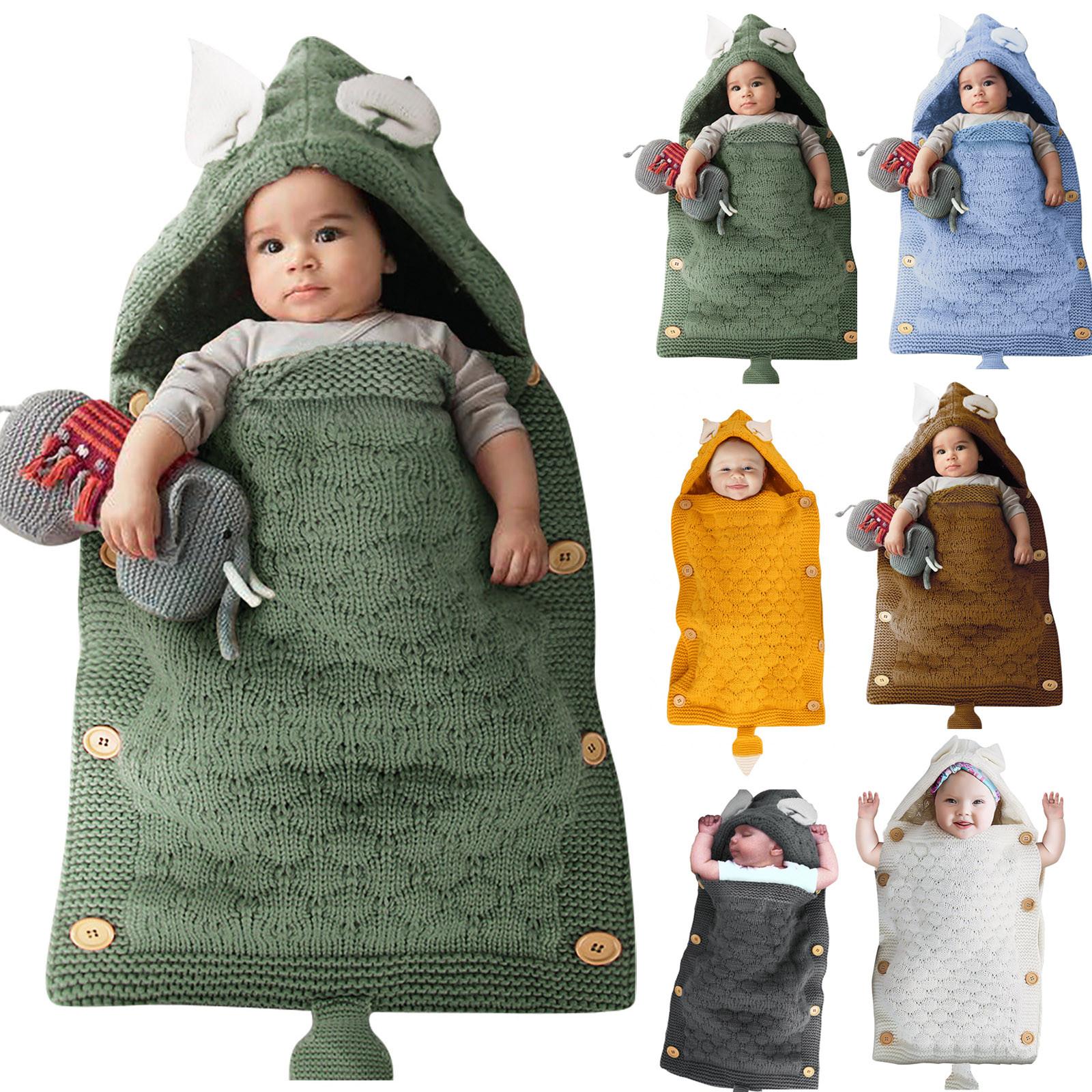 

Вязаный спальный мешок с кроличьими ушками, маленький хвост, детский спальный мешок, уличный детский спальный мешок