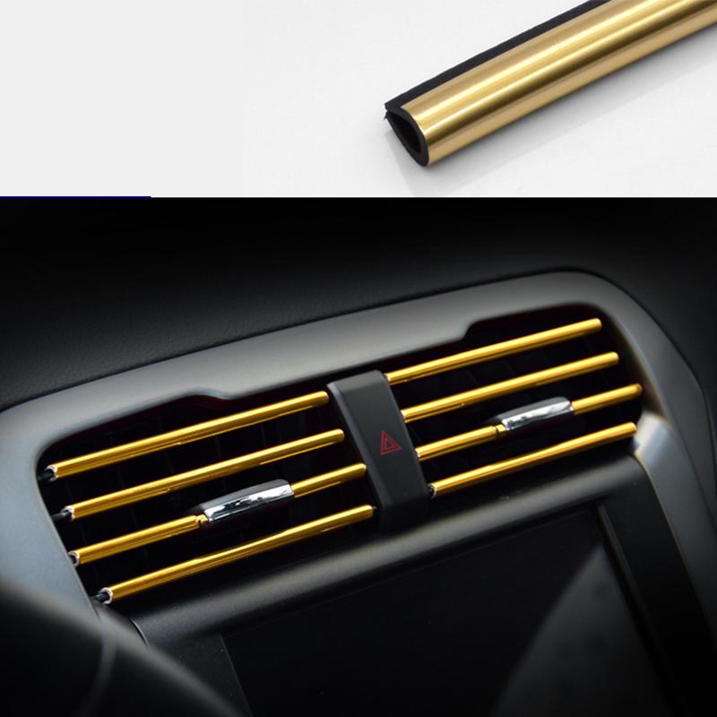 10 Pcs Car Air Conditioner Outlet Decorative Soft Strip Accessories Auto Interior Grille Decorative Strip Universal U-Shaped