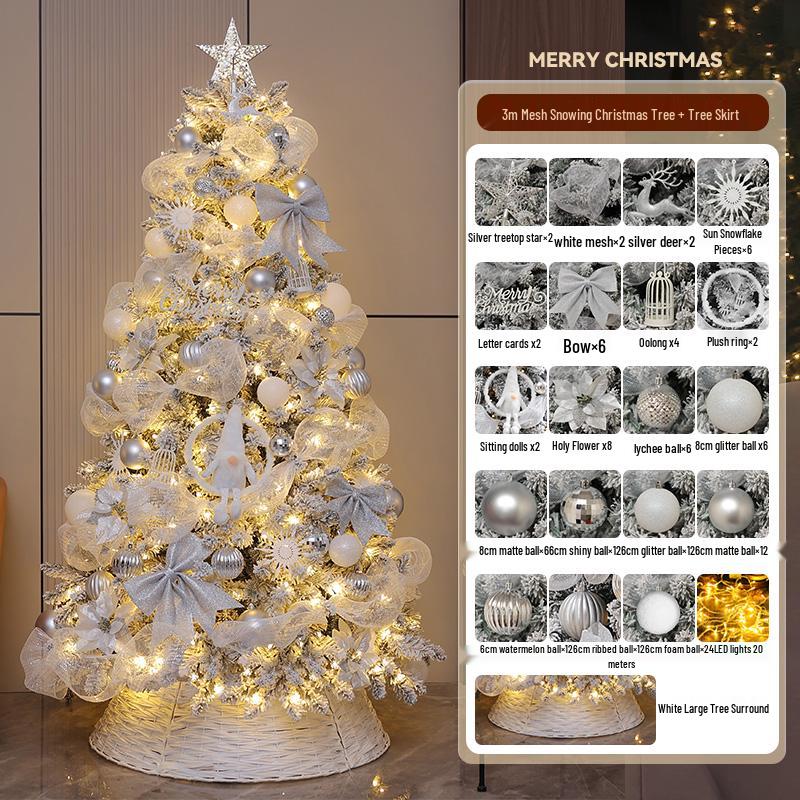 2024 DIY White Christmas Tree Ornaments Set for Home & Living Room Decoration