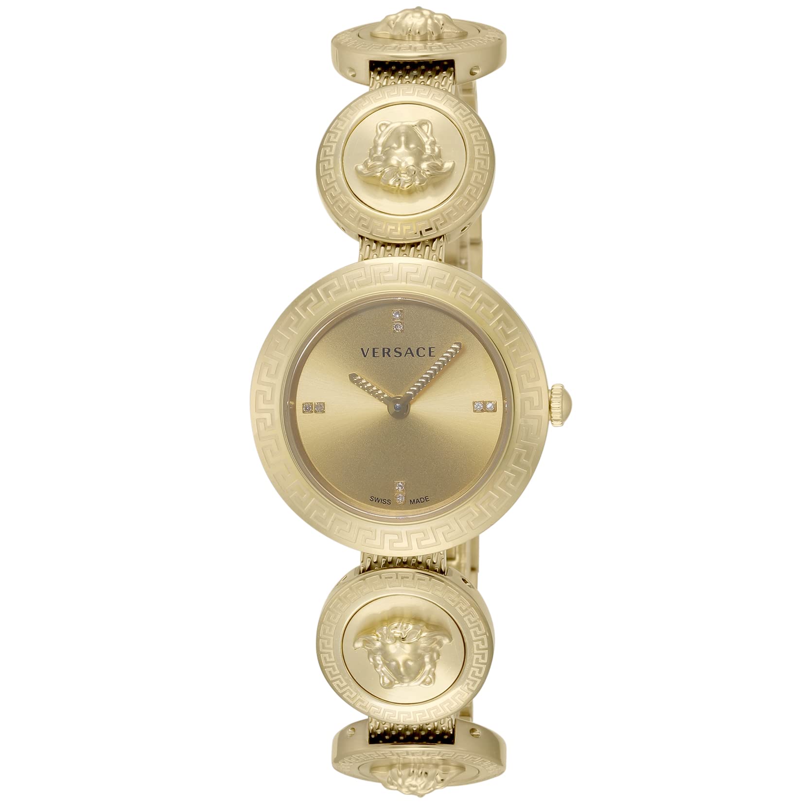 

Watch Medusa Stud Icon Medusa Gold Dial Stainless Steel Sapphire Glass Quartz 28MM Swiss Watch VERF01419 [Versace] Women s [Item] золотий