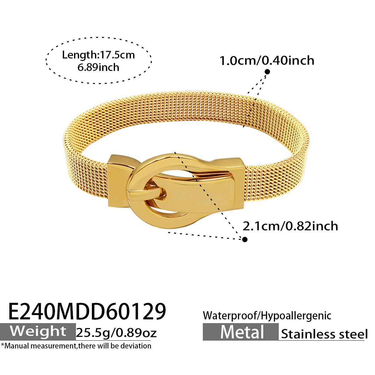 

European and American niche high-quality watch strap with buckle, magnetic bracelet, 18k real gold plated, simple hand accessory Gold bracelet