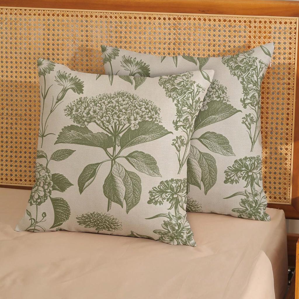1Pc Vintage Navy Floral Pillow Covers - Polyester, 2D Double-Sided Printed, Decorative Pillow Cases For Sofa & Bedroom, Perfect