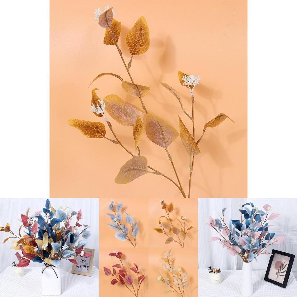 Artificial Eucalyptus Leaves With Berries Silk Flower Bouquet For Wedding Decor