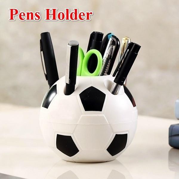 

Новый держатель для зубных щеток в форме футбольного мяча, подставка для карандашей / ручек, сиденье для зубной щетки, настольная стойка для хранения, ванная комната чёрный