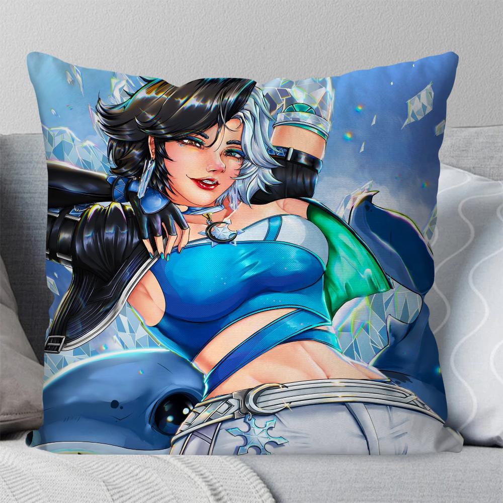 Luna S-Snow Game M-Marvel Rivals Pillow Case Square Pillow Bedroom Sofa Leisure Comfort CushionLiving Room Home Decoration 40X40