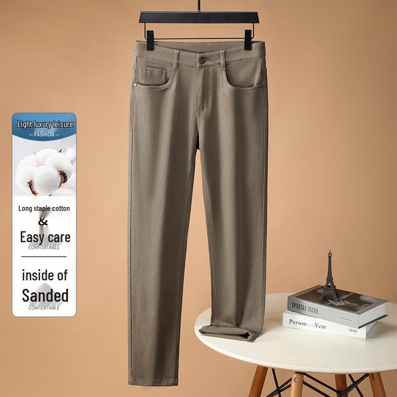 

Antonio Men s Thickened Brushed Cotton-Blend Straight-Leg Casual Pants 36 (180/96A)