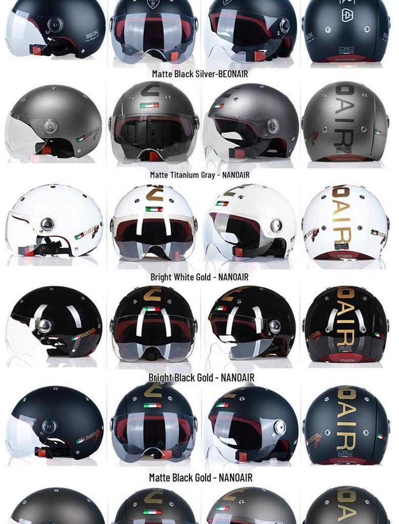 BEON B103 3C Certified Unisex Half Helmet for Motorcycles & Electric Scooters - All-Season Safety Helmet