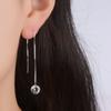 Simple Female Earrings 925 Silver Needle Round Zircon Crystal Ear Line Earrings for Women Long Tassel Wedding Jewelry Brincos