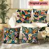 Tropical Floral Palm Leaf Throw Pillow Covers Pattern Cushion Cover Suitable For Sofa Bedroom Car Pillow Cover
