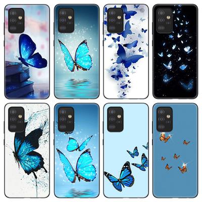 Karikatür Mavi Kelebek Telefon Kılıfı iPhone Samsung Galaxy Redmi Xiaomi Oppo OnePlus Not SA 7 8 9 10 11 12 13 14 20 21 22 23 53 54 Pro Max Ultra
